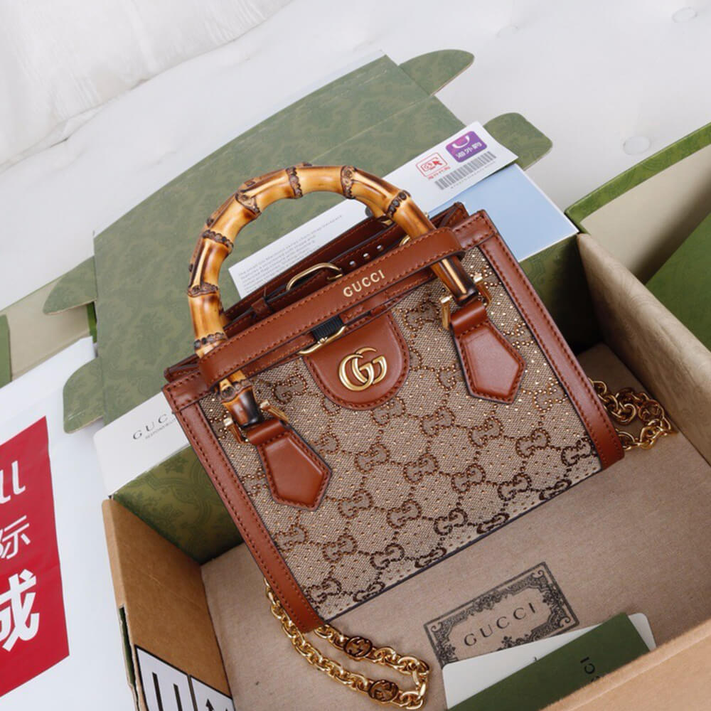 Gucci Diana crystal mini tote bag(high-end grade)